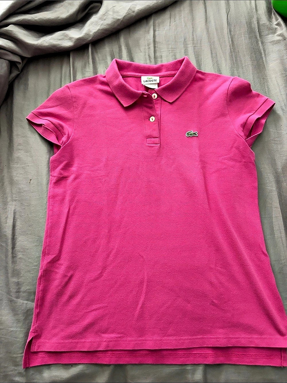 Lacoste Women's Classic Fit Short Sleeve Polo Shirt Pink Short Sleeve Polo Size